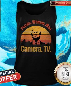 Donald Trump Person Man Woman Camera Tv Vintage Retro Tank Top