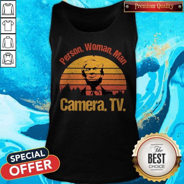 Donald Trump Person Man Woman Camera Tv Vintage Retro Tank Top
