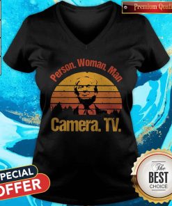 Donald Trump Person Man Woman Camera Tv Vintage Retro V-neck