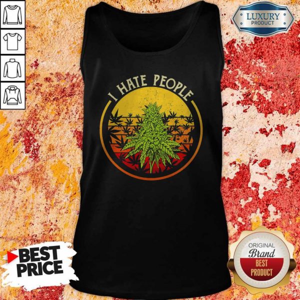 Official Cannabis I Hate People Vintage Halloween Tank Top