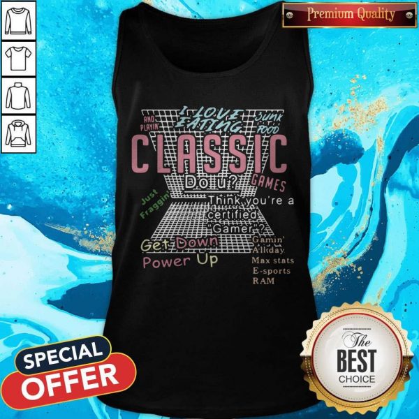 Official I Love Eating Classic Get Down Power Up Tank Top