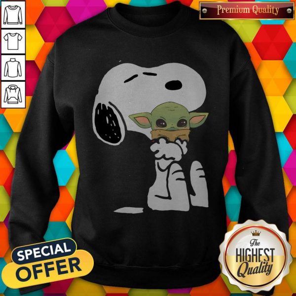 Original Snoopy Hug Baby Yoda Halloween Sweatshirt