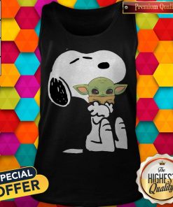 Original Snoopy Hug Baby Yoda Halloween Tank Top