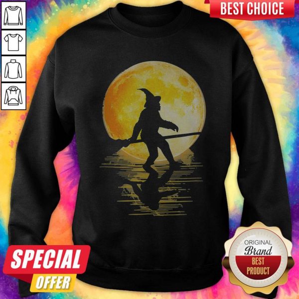 Original Witch Bigfoot Haloween Moon Sweatshirt