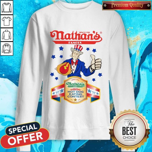 Since 1916 Nathan’s Famous Hot Dog Eating Contest Stars Sweatshirt