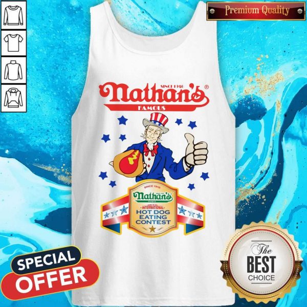 Since 1916 Nathan’s Famous Hot Dog Eating Contest Stars Tank Top