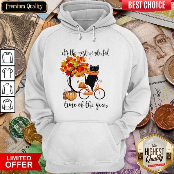 Black Cat Fall Pumpkin The Most Wonderful Time Of The Year Hoodie