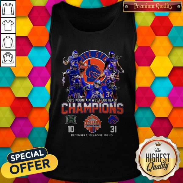 Boise State Broncos 2019 Mountain West Football Champions Tank Top