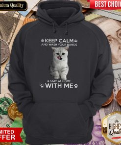 Cat Keep Calm And Wash Your Hands And Stay At Home With Me Hoodie