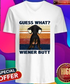 Dachshund Guess What Wiener Butt Vintage V-neckDachshund Guess What Wiener Butt Vintage V-neck