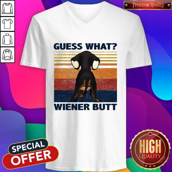 Dachshund Guess What Wiener Butt Vintage V-neckDachshund Guess What Wiener Butt Vintage V-neck