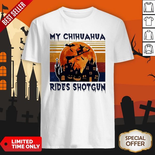 My Chihuahua Rides Shotgun Halloween Vintage Shirt