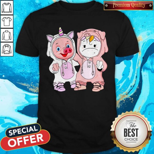 Nice Baby Pig And Unicorn Best Friends Shirt