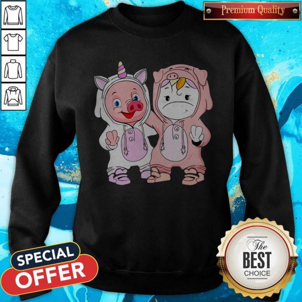 Nice Baby Pig And Unicorn Best Friends SweatshirtNice Baby Pig And Unicorn Best Friends Sweatshirt