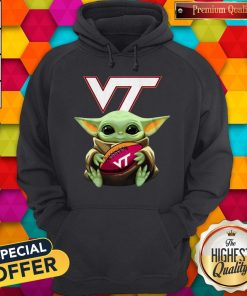 Nice Baby Yoda Hug Virginia Tech Football Hoodie