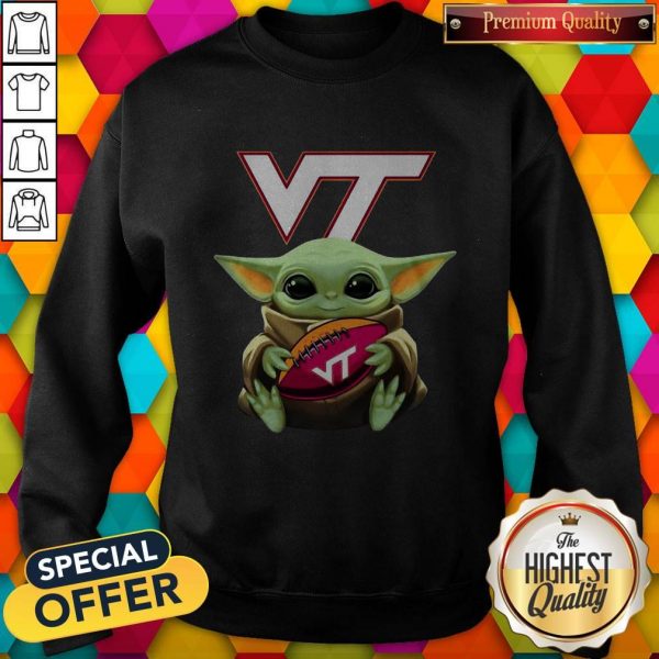 Nice Baby Yoda Hug Virginia Tech Football SweatshirtNice Baby Yoda Hug Virginia Tech Football Sweatshirt