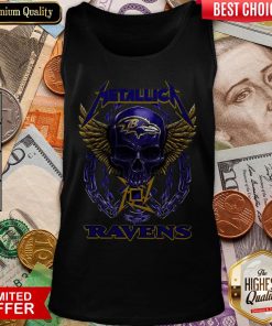 Nice Skull Metallic Ravens Tank Top