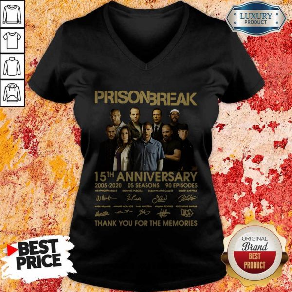 Prison Break 15th Anniversary 2005 2020 Thank You For The Memories V-neck