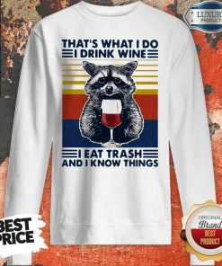 Raccoon That’s What I Do I Drink Wine I Eat TrashRaccoon That’s What I Do I Drink Wine I Eat Trash And I Know Things Vintage Sweatshirt And I Know Things Vintage Sweatshirt
