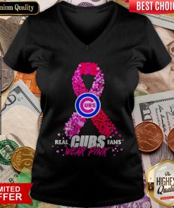 Real Chicago Cubs Fans Wear Pink V-neck