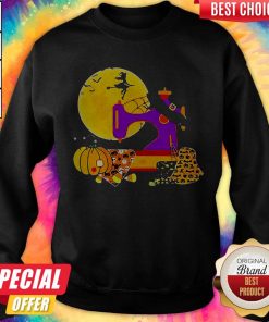 The Sewing Witch Pumpkin Blood Moon Halloween Sweatshirt