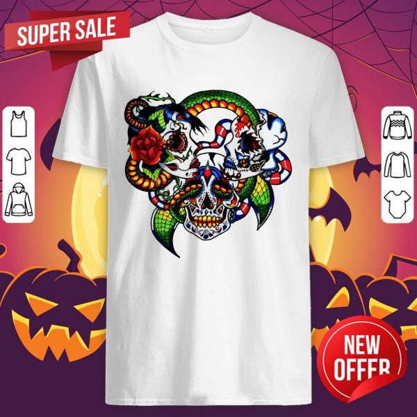 Cracked Candy Skulls Day Of The Dead Muertos Shirt