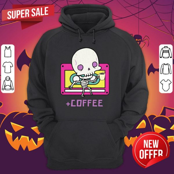 Cute Skeleton Drinking Coffee Day Dead Dia De Los Muertos Hoodie