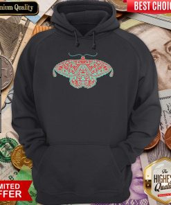 Death Head Moth Teal And Scarlet Day Of The Dead Hoodie