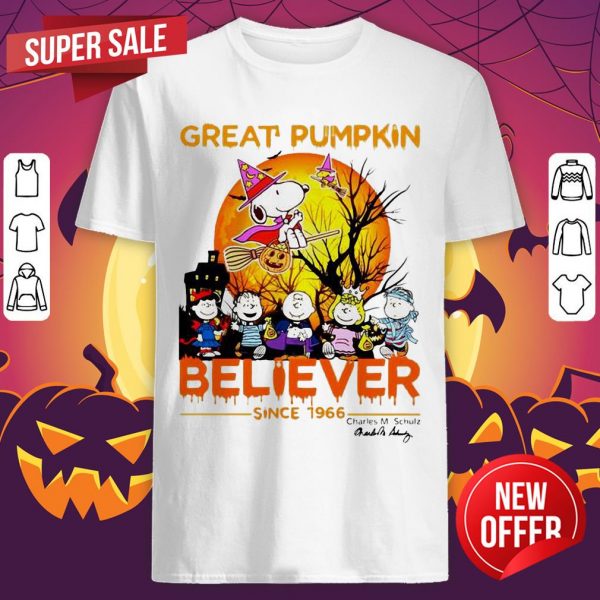 Great Pumpkin Believer Since 1966 Charles M. Schulz Signature Halloween Shirt