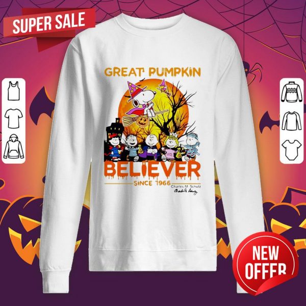 Great Pumpkin Believer Since 1966 Charles M. Schulz Signature Halloween Sweatshirt