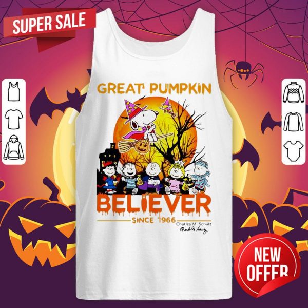 Great Pumpkin Believer Since 1966 Charles M. Schulz Signature Halloween Tank Top