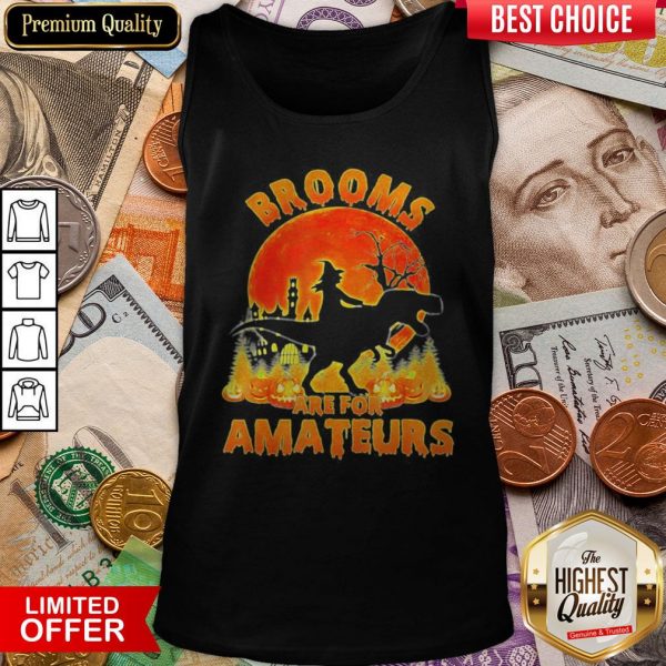 Halloween Brooms Are For Amateurs Moon Tank Top