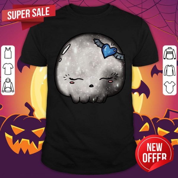 Halloween Silver Moon Skull Kawaii Cute Sugar Skull Shirt