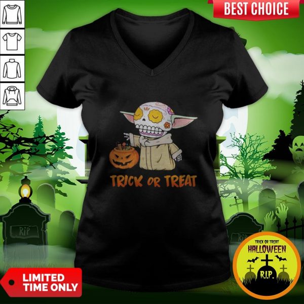 Halloween Sugar Skill Trick Or Treat Pumpkins V-neck