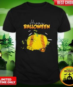 Happy Halloween Balloween Softball Pumpkin Shirt