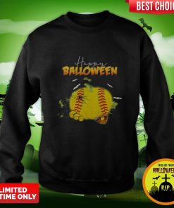 Happy Halloween Balloween Softball Pumpkin Sweatshirt