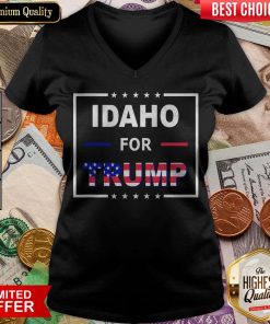Idaho Votes For Trump American Flag V-neck