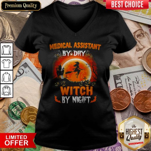 Medical Assistant By Dry Witch By Night Halloween Sunset V-neck