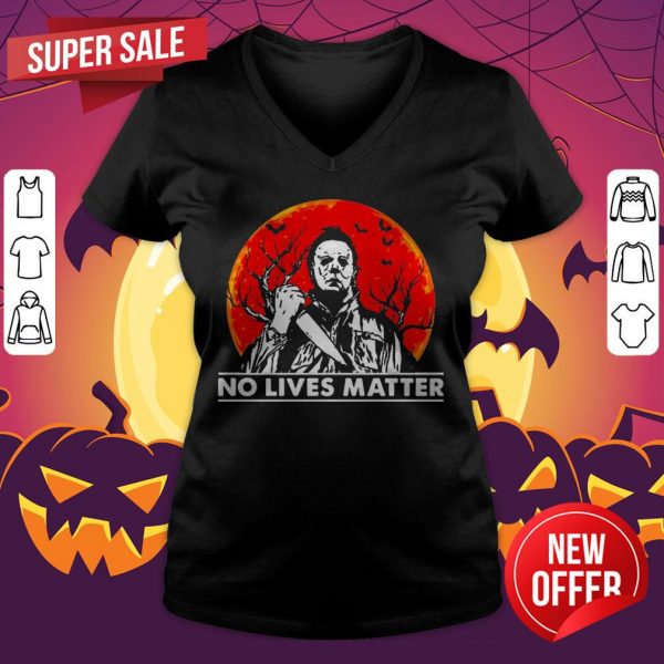 Michael Myers Nolives Matter Moon Halloween V-neck