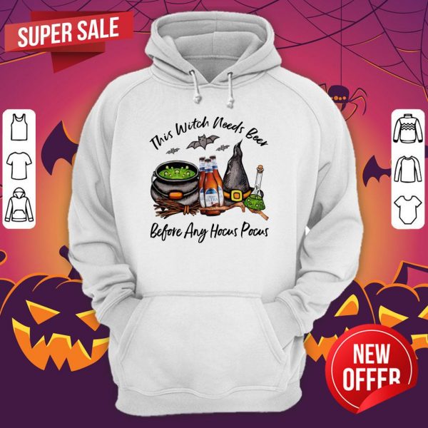 Michelob Ultra Bottle This Witch Needs Beer Before Any Hocus Pocus Halloween Hoodie