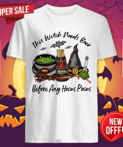 Modelo Negra Bottle This Witch Needs Beer Before Any Hocus Pocus Halloween T-Shirt