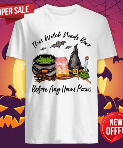 Natural Light Strawberry Lemonade Can This Witch Needs Beer Before Any Hocus Pocus Halloween T-Shirt