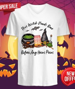 Natural Light Strawberry Lemonade Can This Witch Needs Beer Before Any Hocus Pocus Halloween V-neck