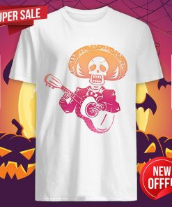 Nice Dia De Los Muertos Mexican Skull Playing Guitar Shirt