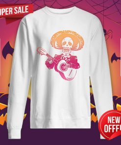 Nice Dia De Los Muertos Mexican Skull Playing Guitar Sweatshirt