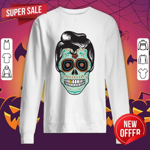 Psychobilly Sugar Skull Day Of The Dead Dia De Muertos Halloween Sweatshirt
