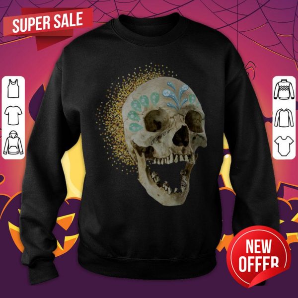 Realistic Sugar Skull Day Of The Dead Sweatshirt