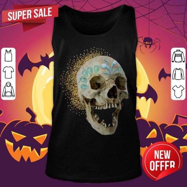 Realistic Sugar Skull Day Of The Dead Tank Top