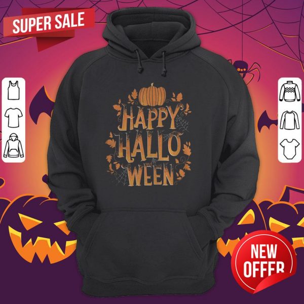 Retro Happy Halloween Shirt Women Men Vintage Pumpkin Hoodie