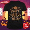 Retro Happy Halloween Shirt Women Men Vintage Pumpkin T-Shirt